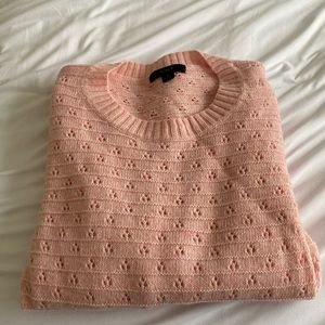 J. Crew eyelet sweater in light pink